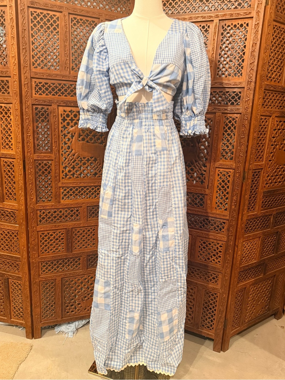 Vintage Deadstock Marianne of California  Blue Gingham 2 piece set
